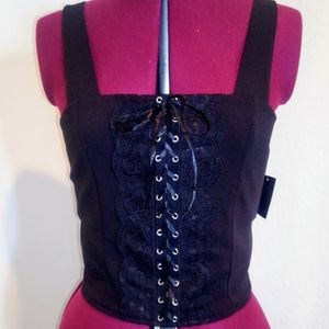 Madi Mase corset style crop top with lace